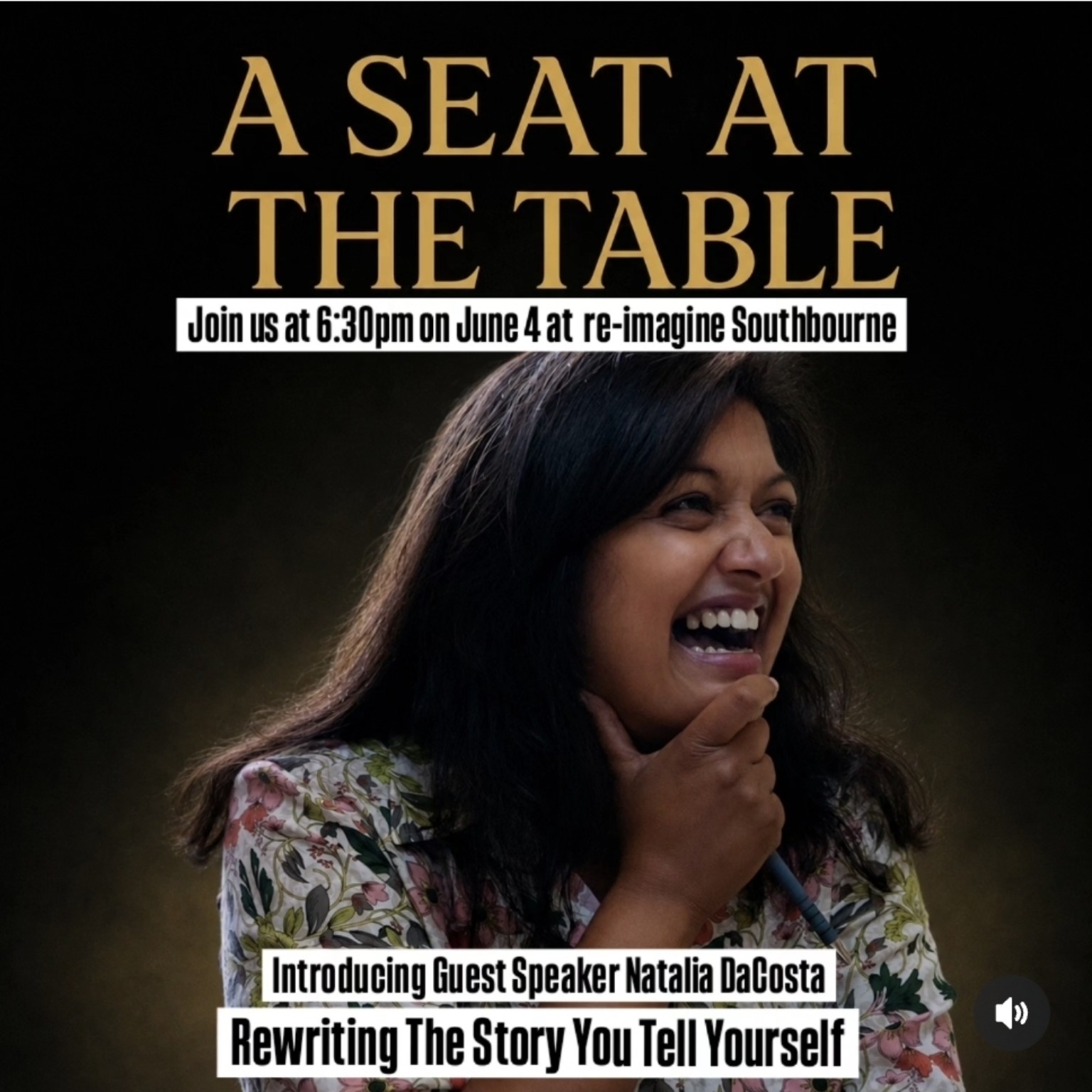 A Seat at the Table introduces Natalia DaCosta: Rewriting The Story You Tell Yourself, June 4 at 6:30pm at Re-imagine Southbourne